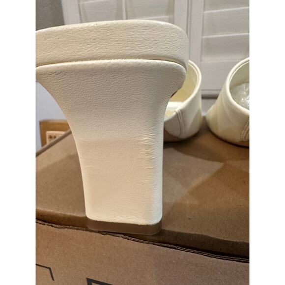 Vince Lulu Leather Mule Sandals Marble Cream Size 9.5 NWOB Timeless Chic Sleek - Picture 10 of 13